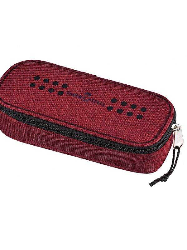 Grip pencil case with rubber band, marsala red