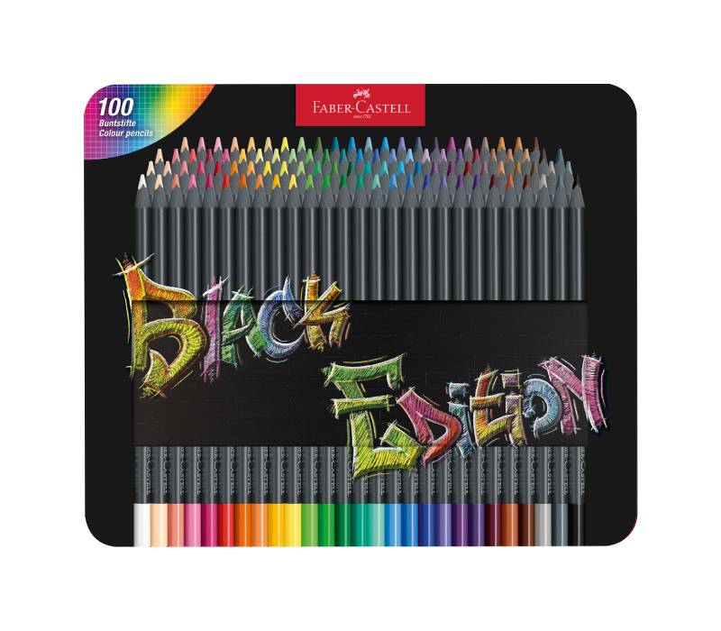 Black Edition Colouring Pencils 100x Metal Case